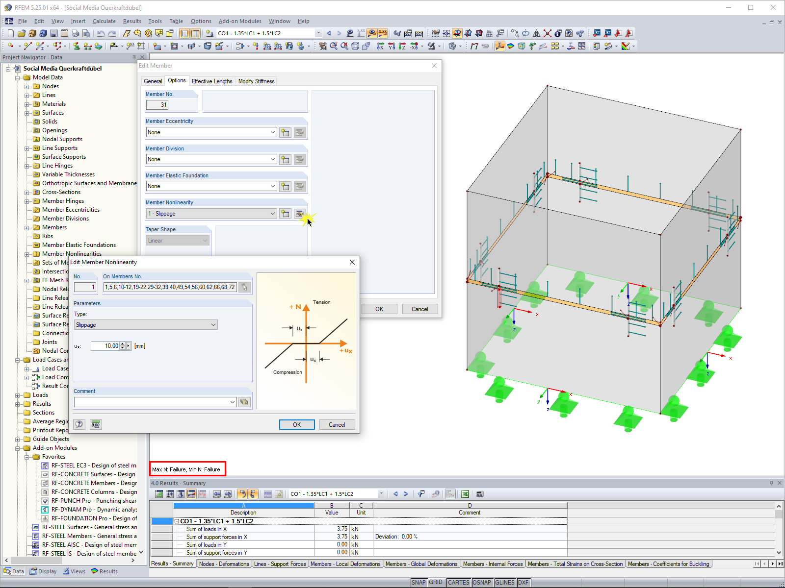 Modeling Concrete Manhole with Shear Dowels