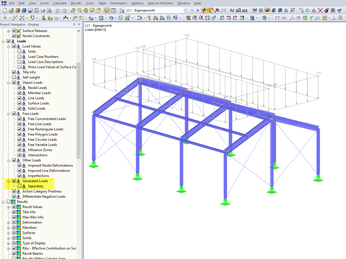 Displaying Generated Surface Loads