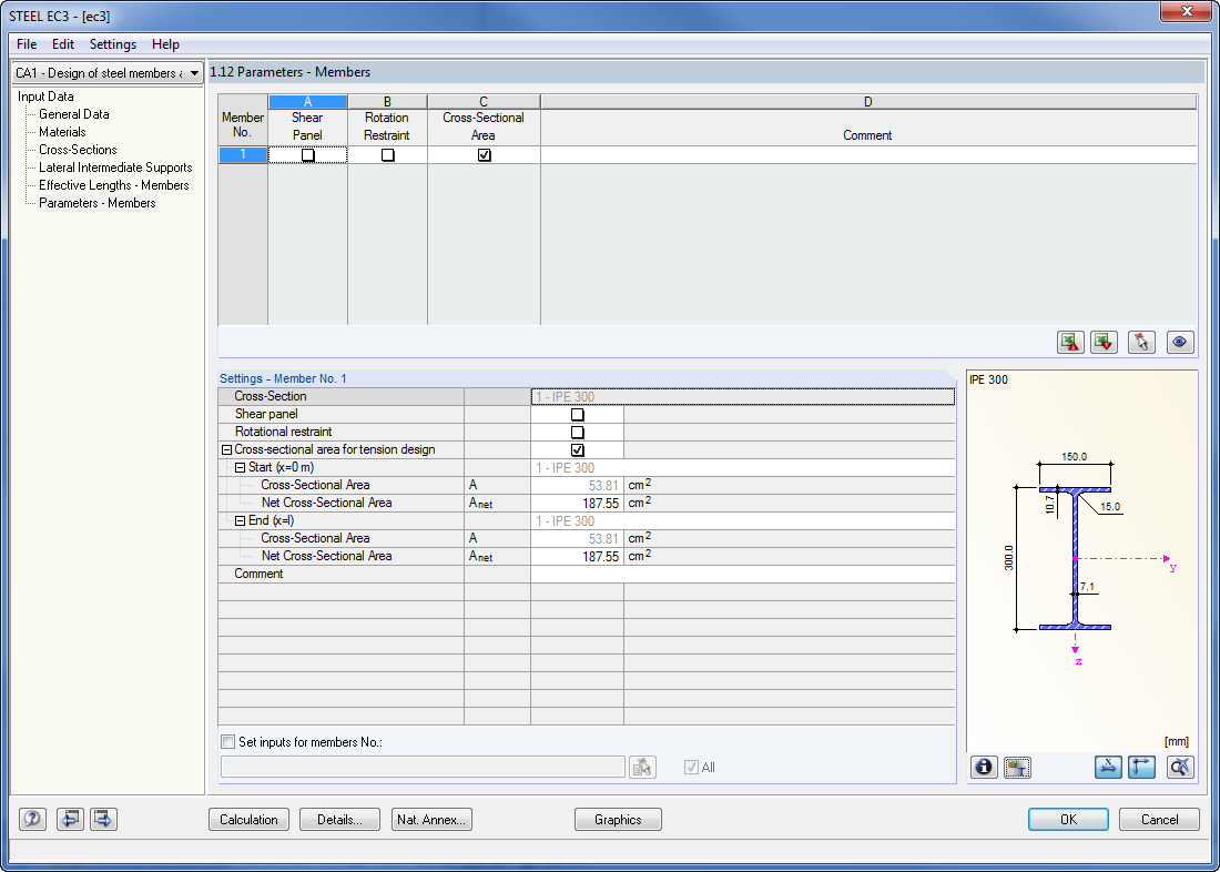 Tension Analyses with Net Cross-Sections