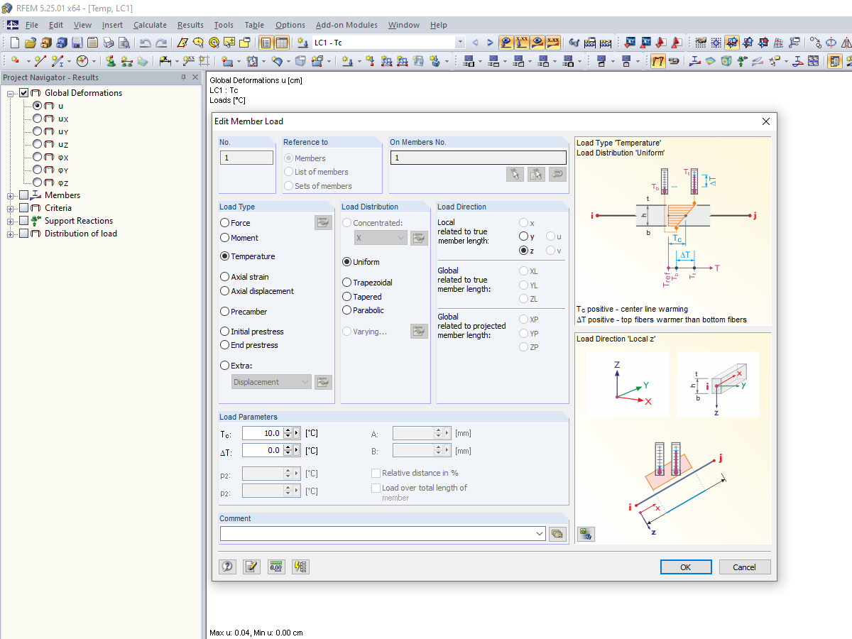 Simulation of Thermal Strains with Specification of Absolute Temperatures