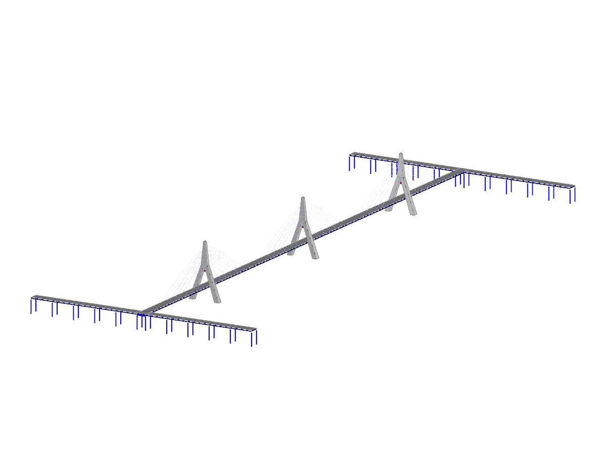 RFEM Finite Element Software | Cycle-Pedestrian Cable-Stayed Bridge