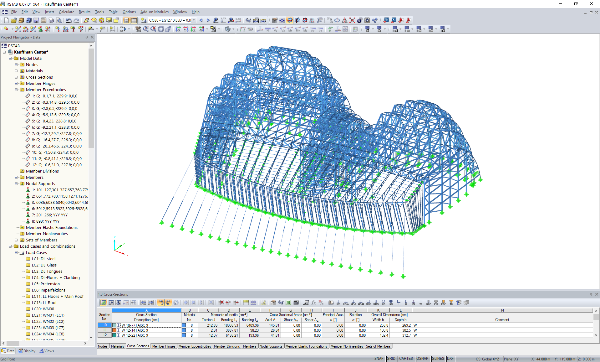 3D Model of Steel Supporting Structure of Atrium in RSTAB (©www.novumstructures.com)