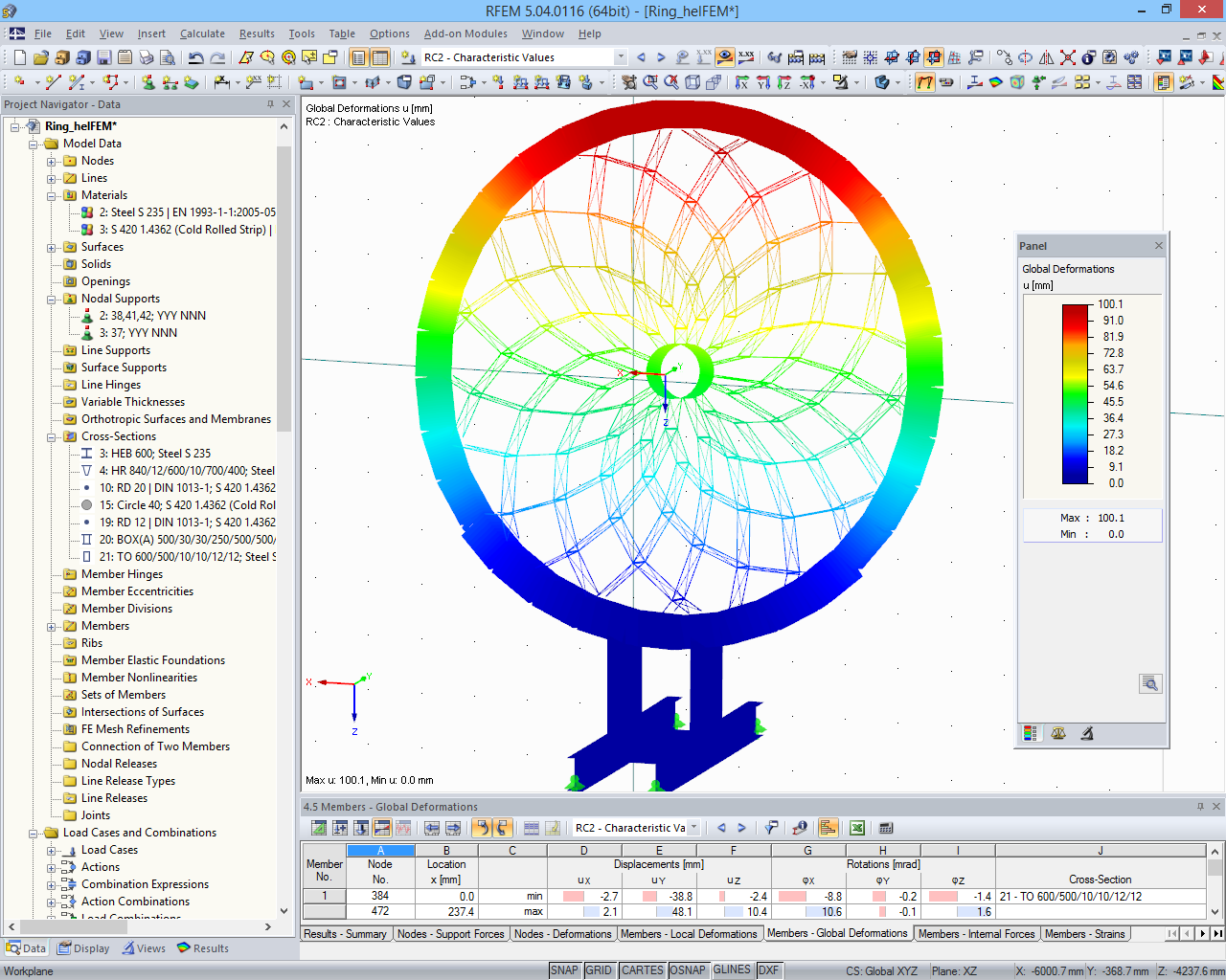 3D Model of "Solhjul" Calculated in RFEM (© Schmidt Nielsen)