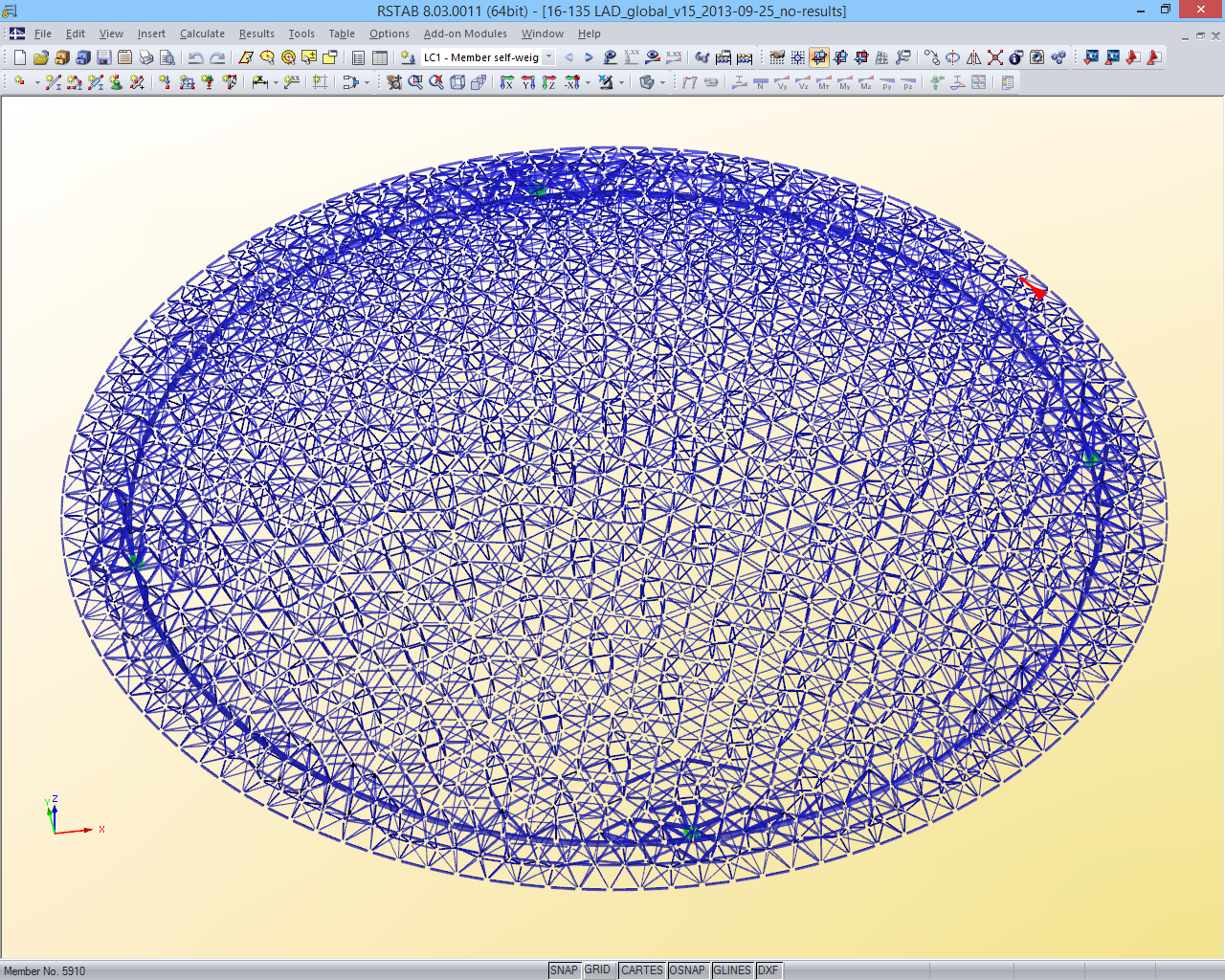 Louvre Abu Dhabi - 3D Model of Dome in RSTAB (© Waagner-Biro)