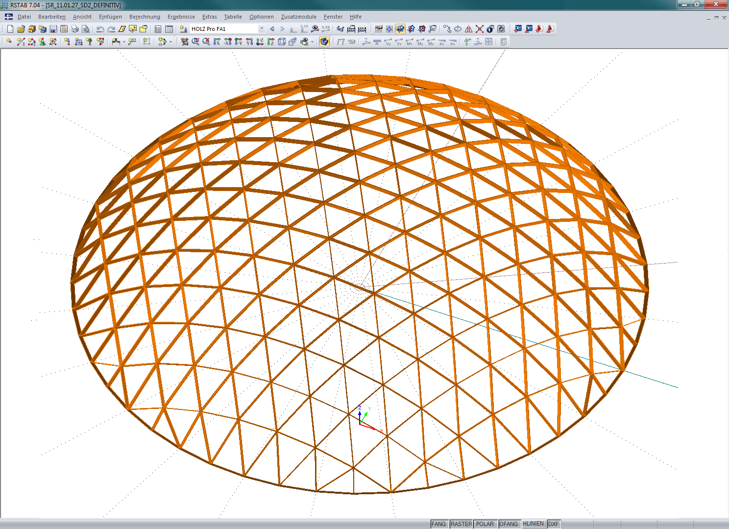 Model of Saldome2 in RSTAB (© Häring)