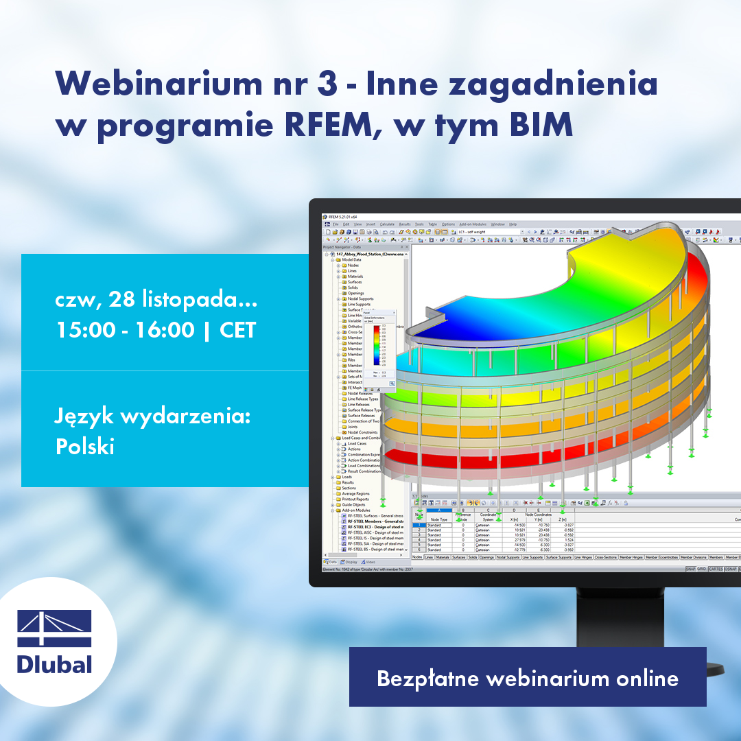 Webinar No. 3 – Other Topics in RFEM Including BIM