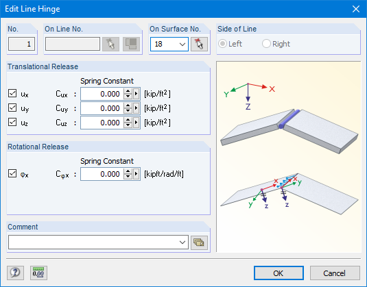 Dialog Box "Edit Line Hinge"