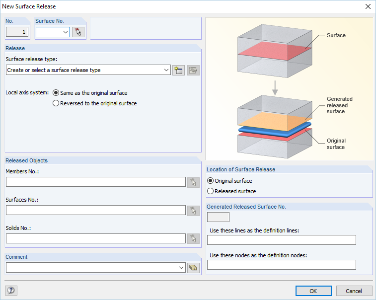 Dialog Box "New Surface Release"