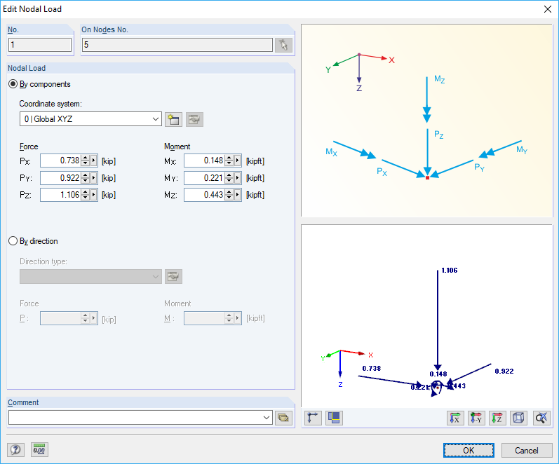 Dialog Box "Edit Nodal Load"