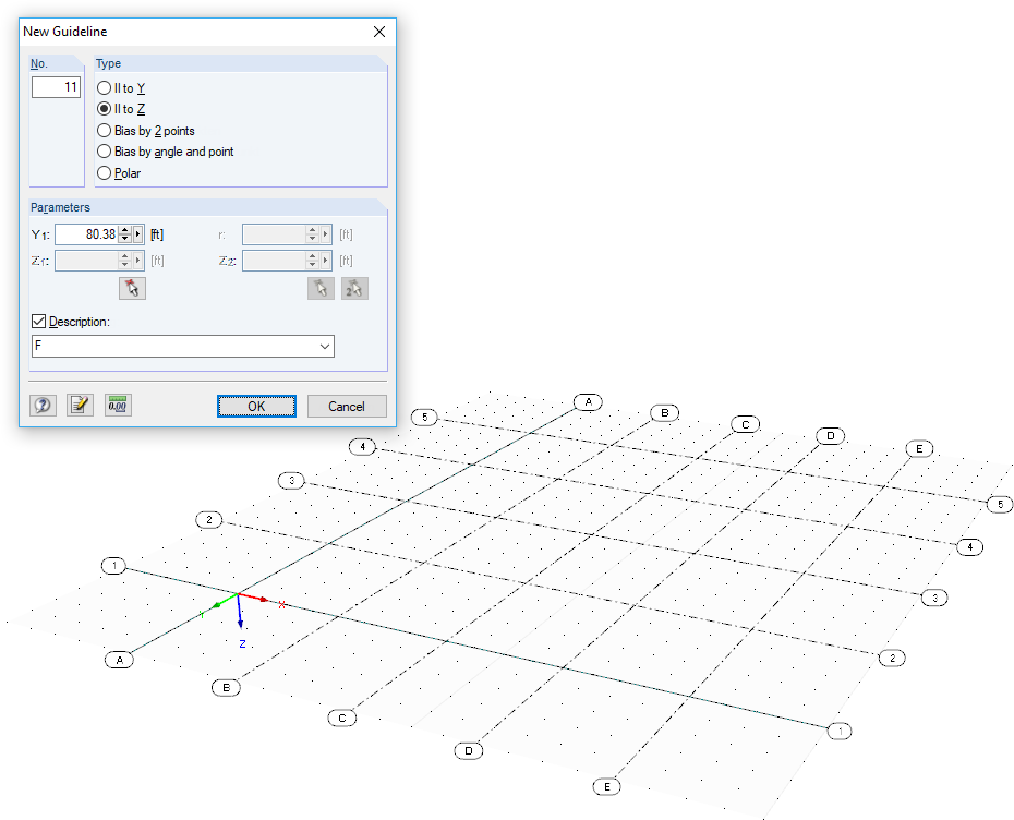 Dialog Box "New Guideline" and Grid from Guidelines