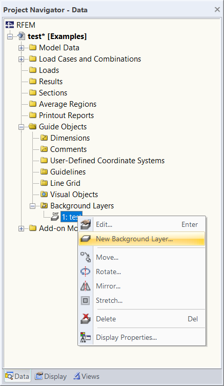 Shortcut Menu of Background Layer