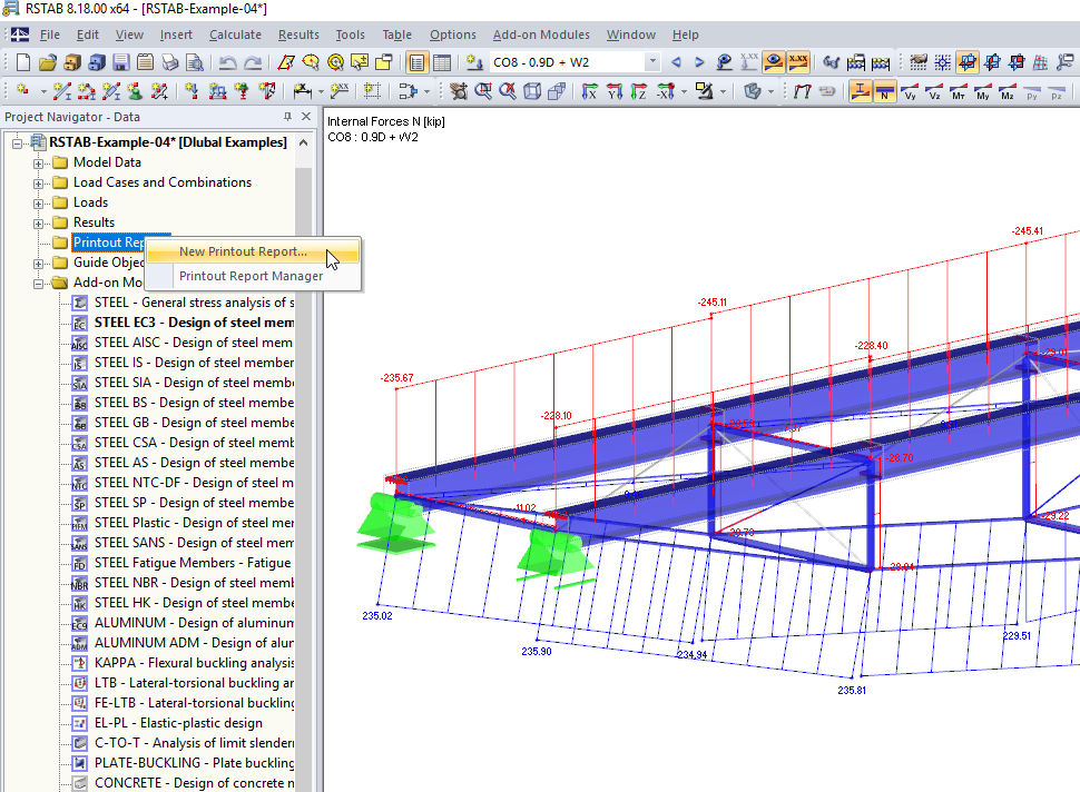 Creating New Printout Report