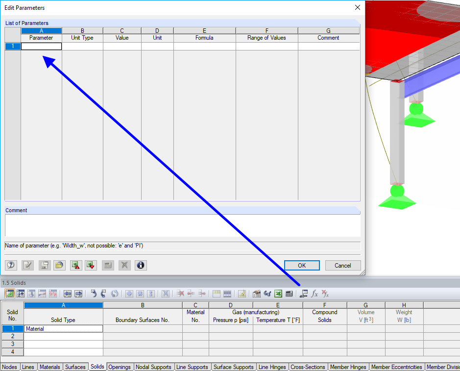 Entering Parameters