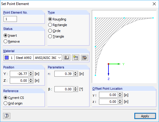 Point Element "Rounding"