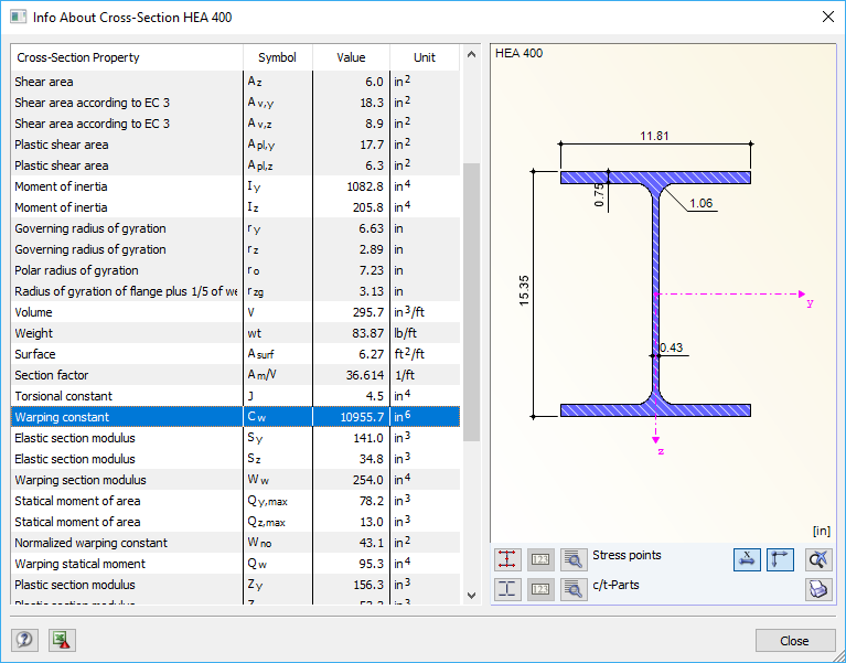 Cross-Section Properties: Warping Constant