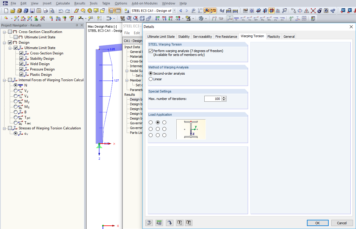 Warping Analysis in STEEL-EC3