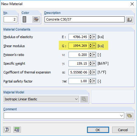 Shear Modulus as Material Property