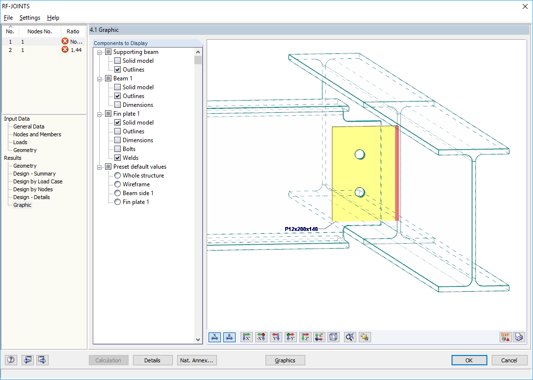 Pinned Beam-Beam Connection with Fin Plate