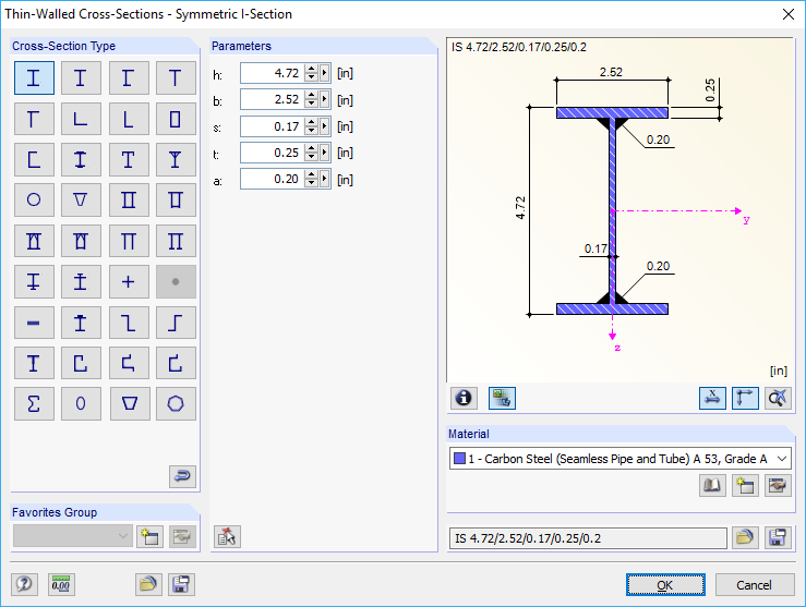 Fillet Weld in Cross-Section Library