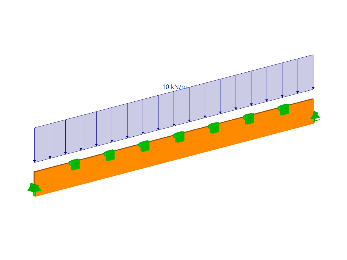 Single-Span Beam with Lateral and Torsional Restraint with Rigid Intermediate Supports