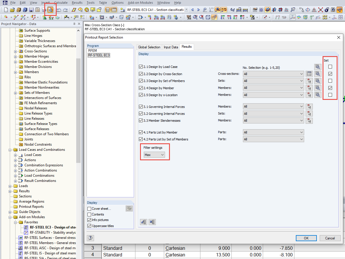 Result Filter in Printout Report