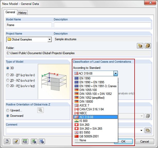 Classification of Load Cases and Combinations