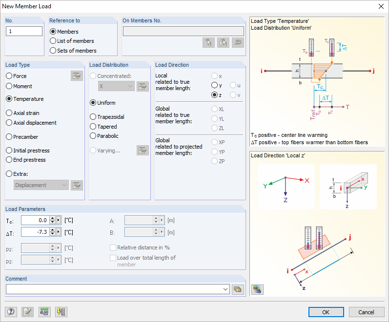 Member Load with Temperature Difference