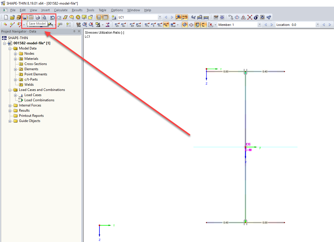 SHAPE-THIN: Saving Cross-Section with Results