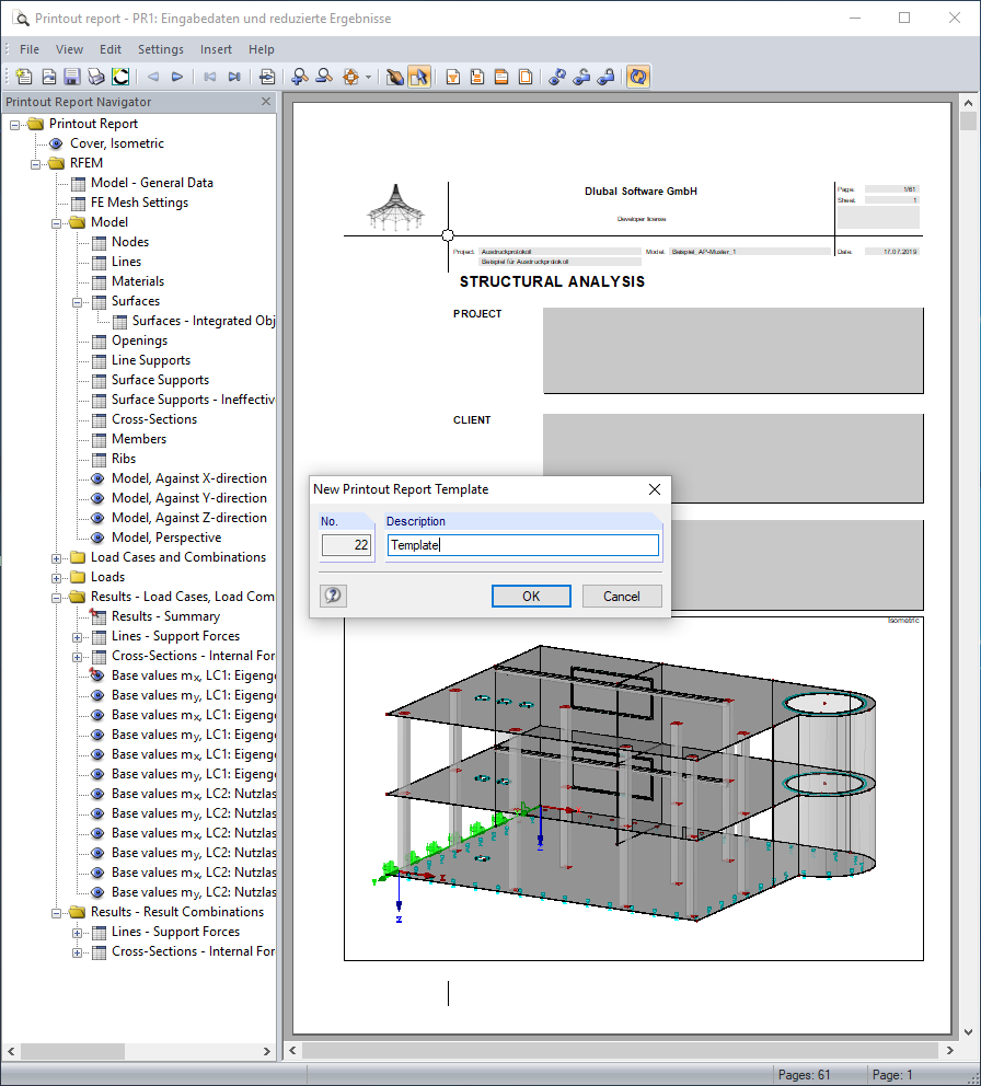 Creating Printout Report Template