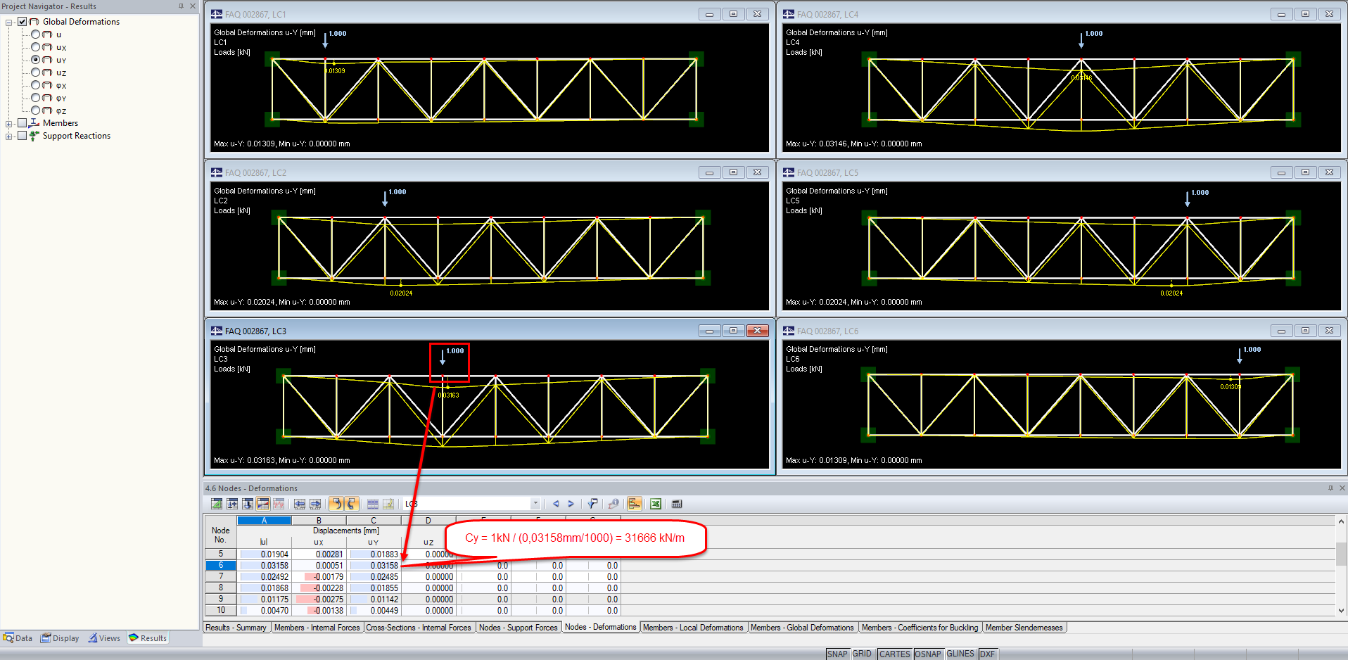 Determining Equivalent Spring for Sway Bracing