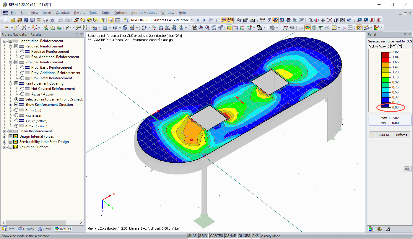 Reinforcement Applied for SLS Design Checks