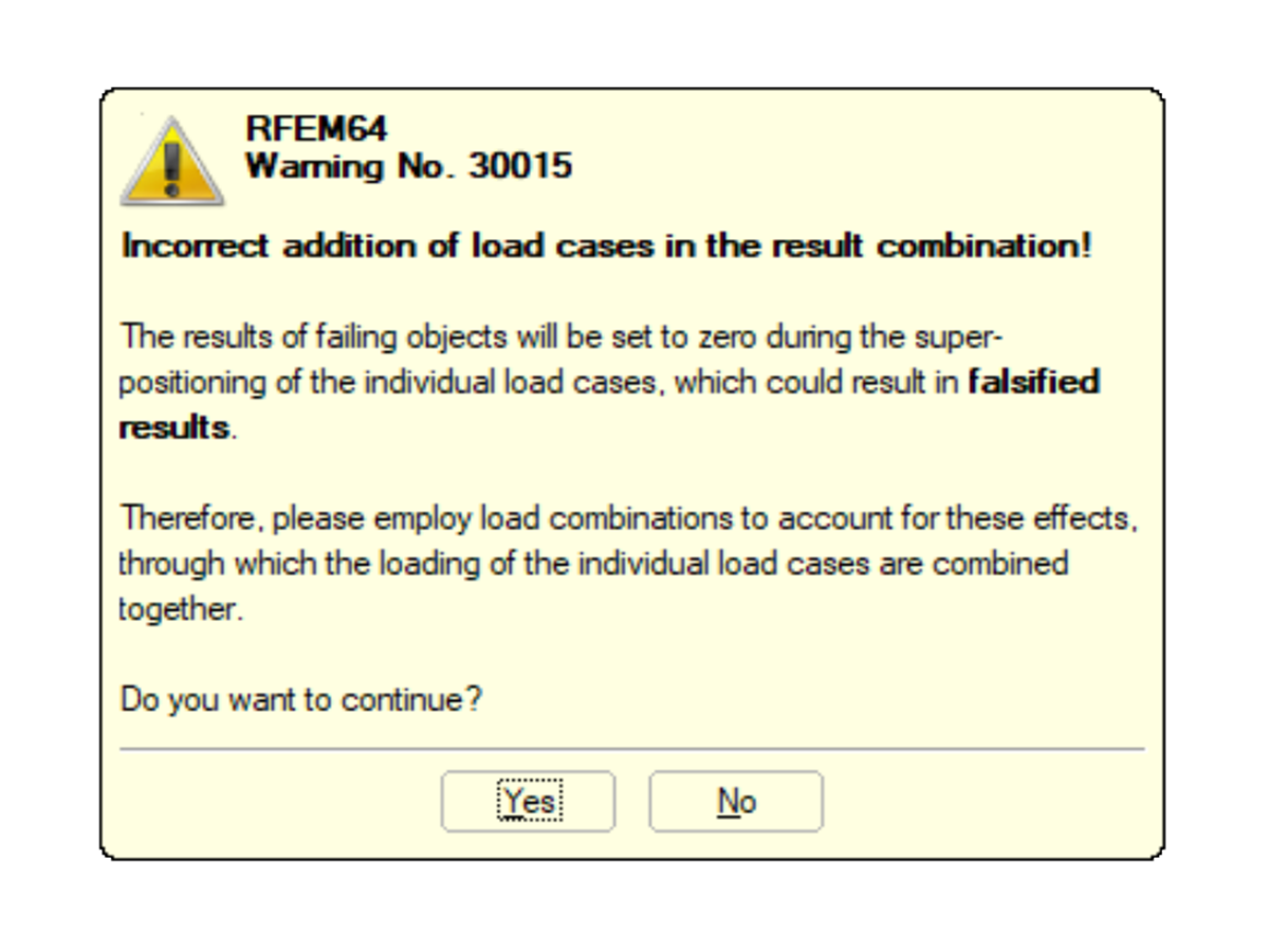 Warning No. 30015 Before Starting Calculation 