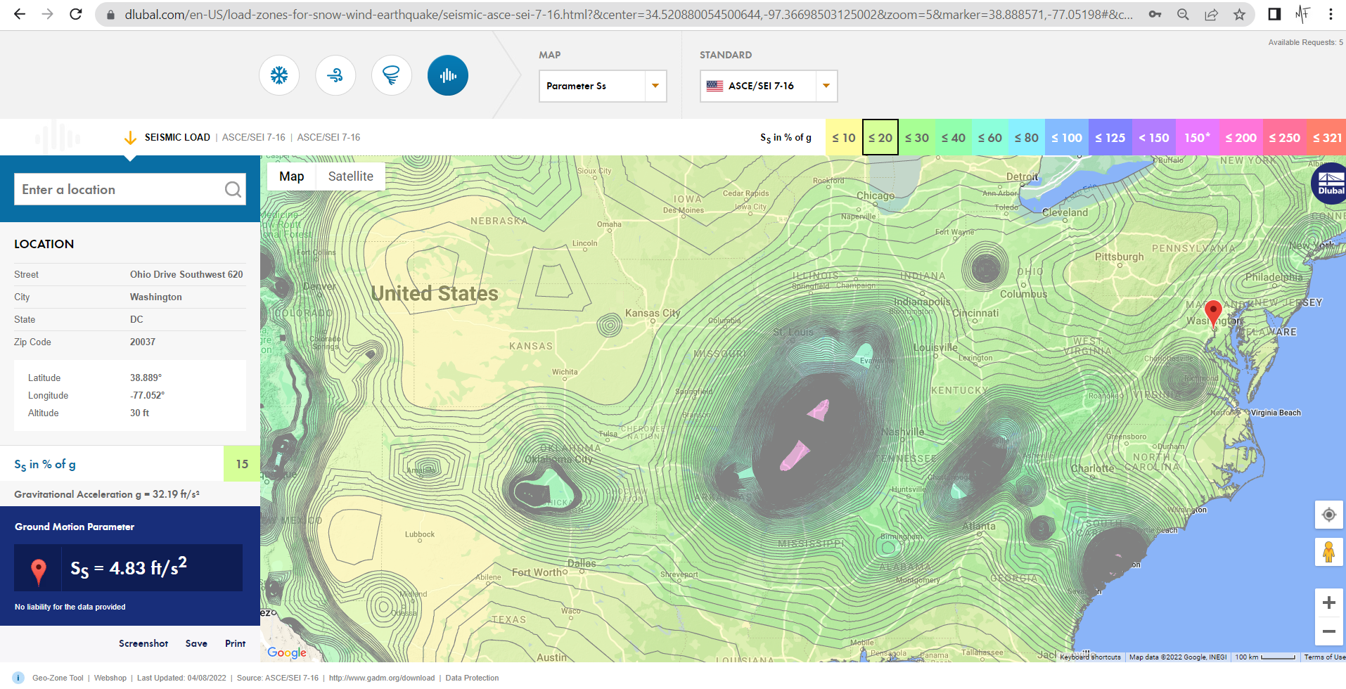 Online Service "Geo-Zone Tool: Snow Load, Wind Speed, and Seismic Load Maps"