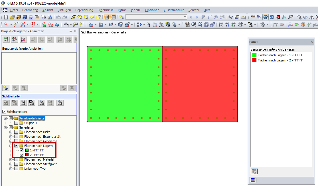 Project Navigator - Views: Visibility via Surfaces by Supports