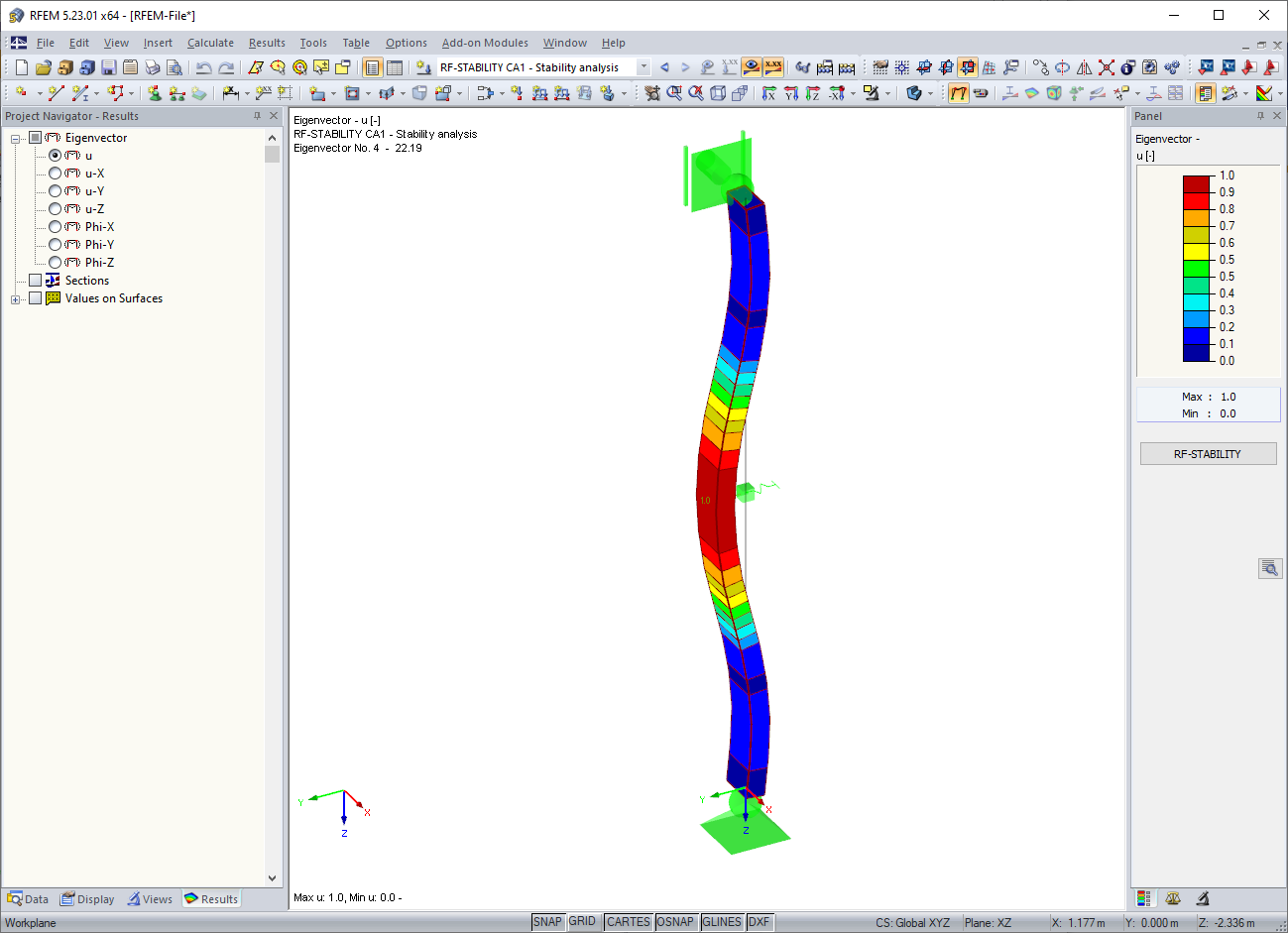 Mode Shape Determined with RF-STABILITY