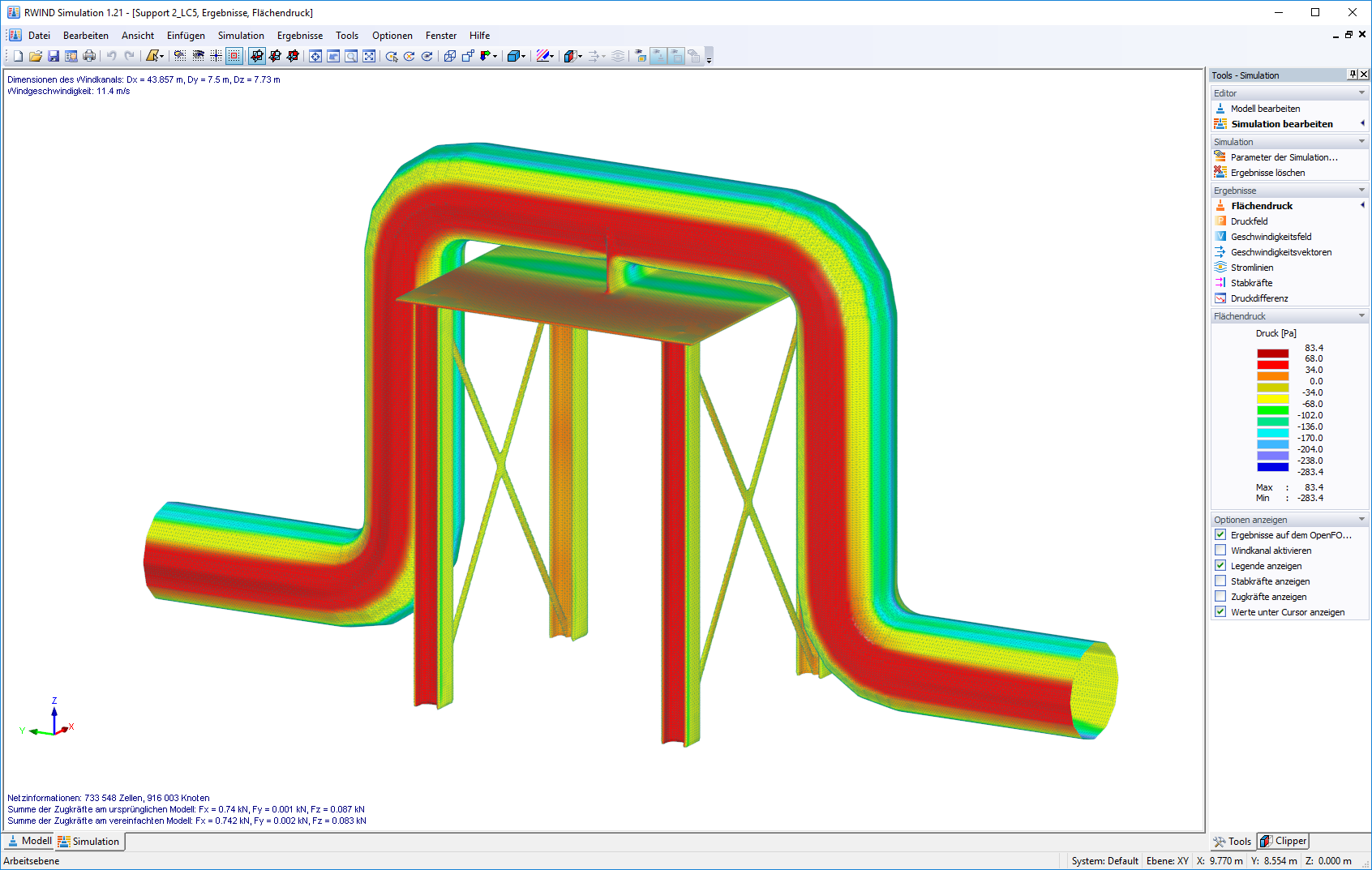 Surface Pressure on OpenFOAM Mesh