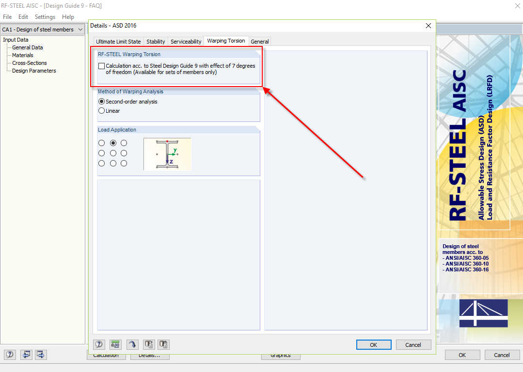 RF-STEEL Warping Torsion Activation Option