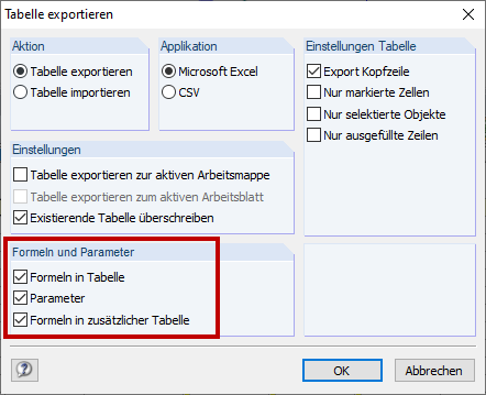 Exporting Table