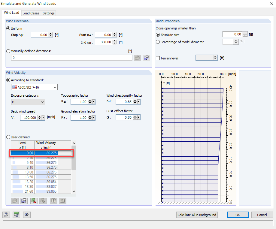 RWIND Simulation - Wind Velocity Profile Picture