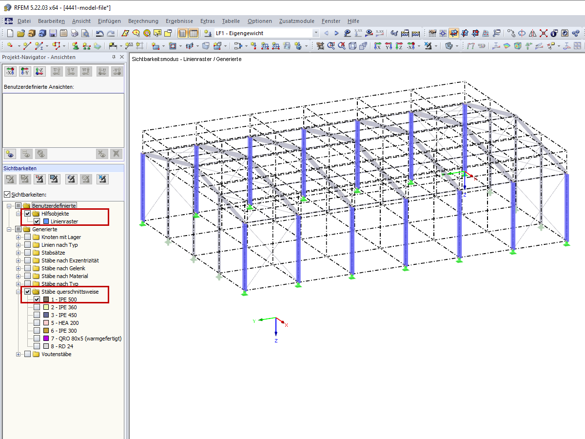 Visibility Line Grid with Generated Visibility