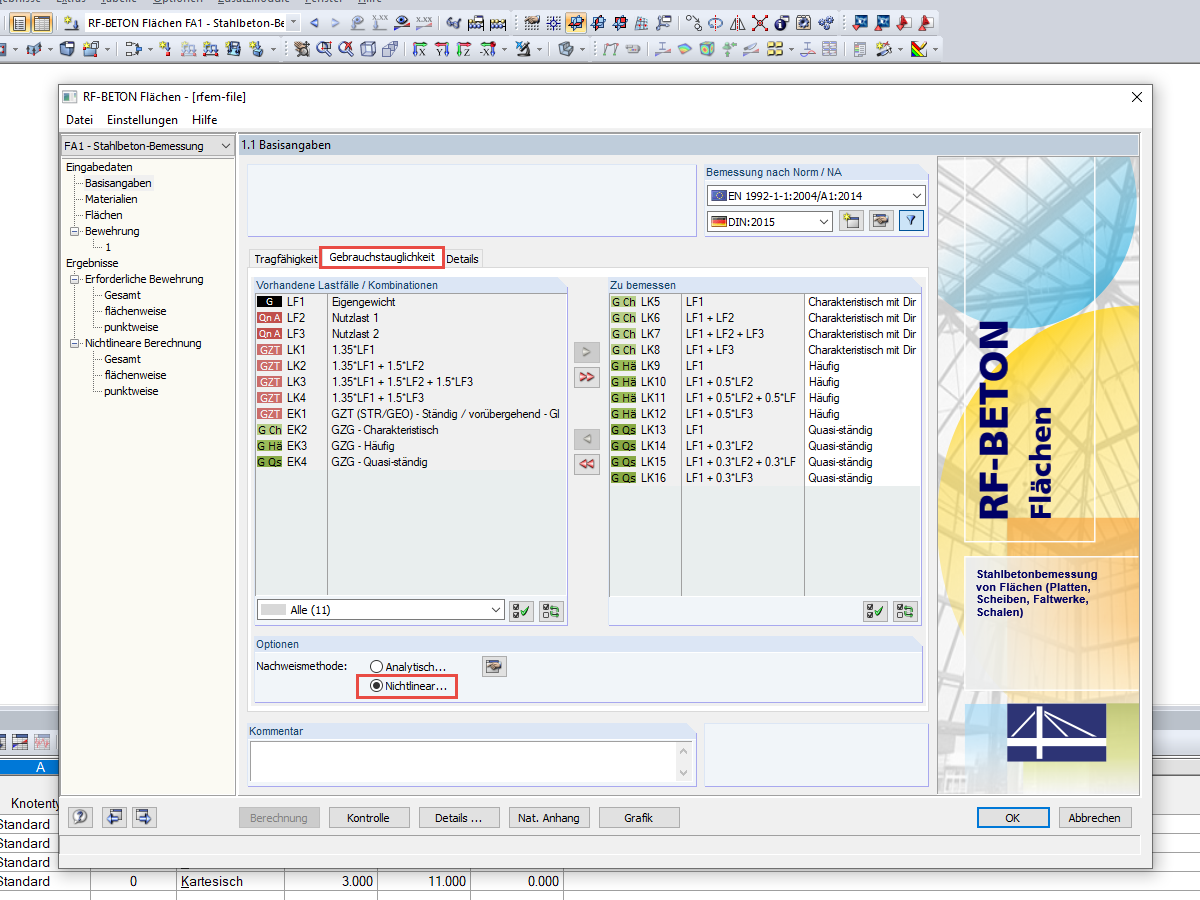 Activating RF-CONCRETE NL in RF-CONCRETE Surfaces