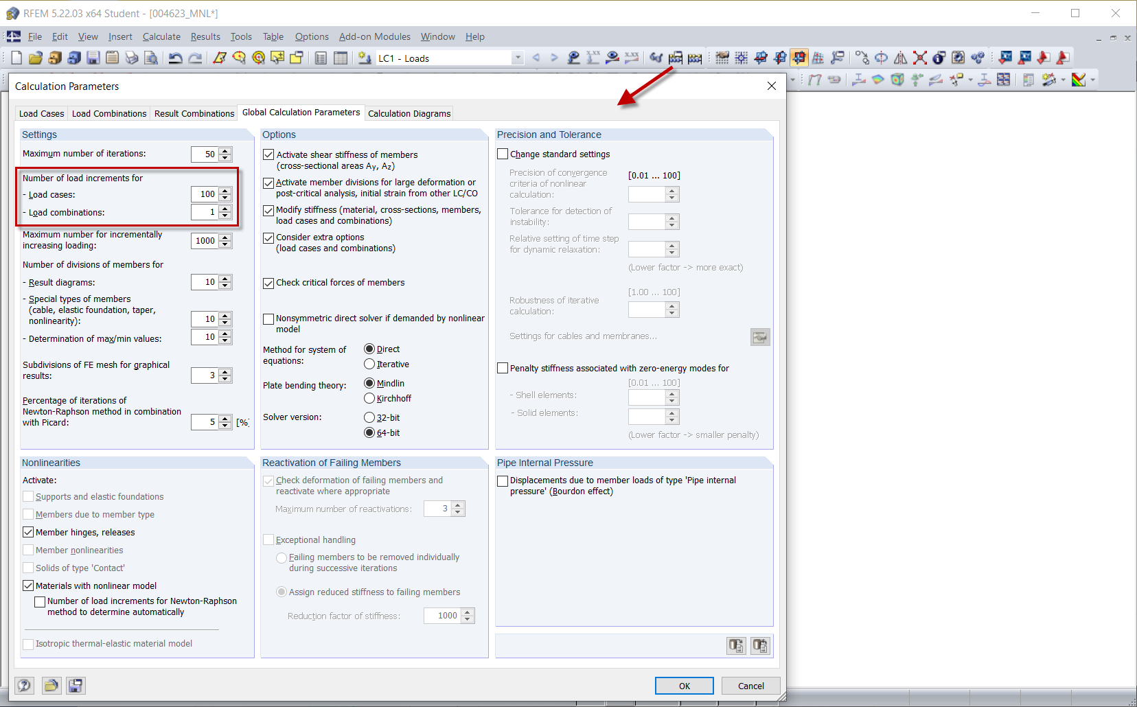 Calculation Parameters