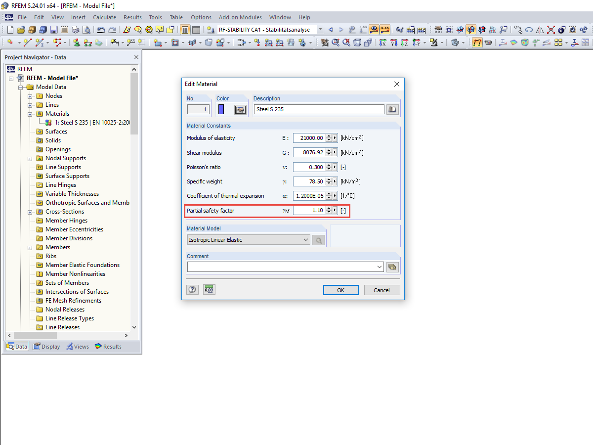 Partial Safety Factor γM