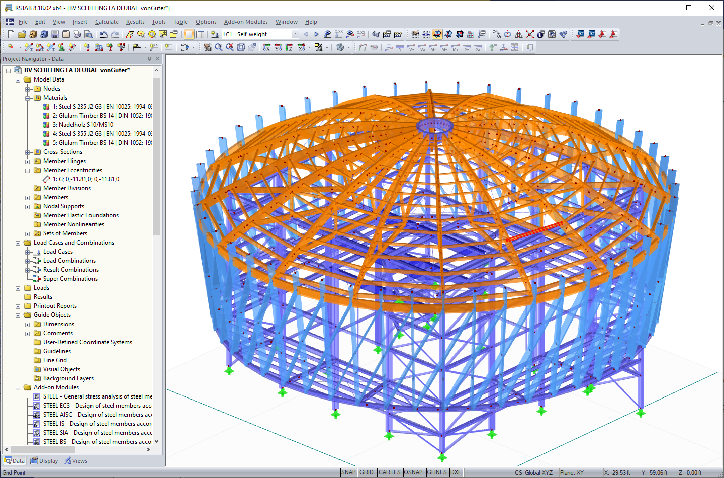 Biomass Power Plant - Structural Model in RSTAB (© Georg Guter)