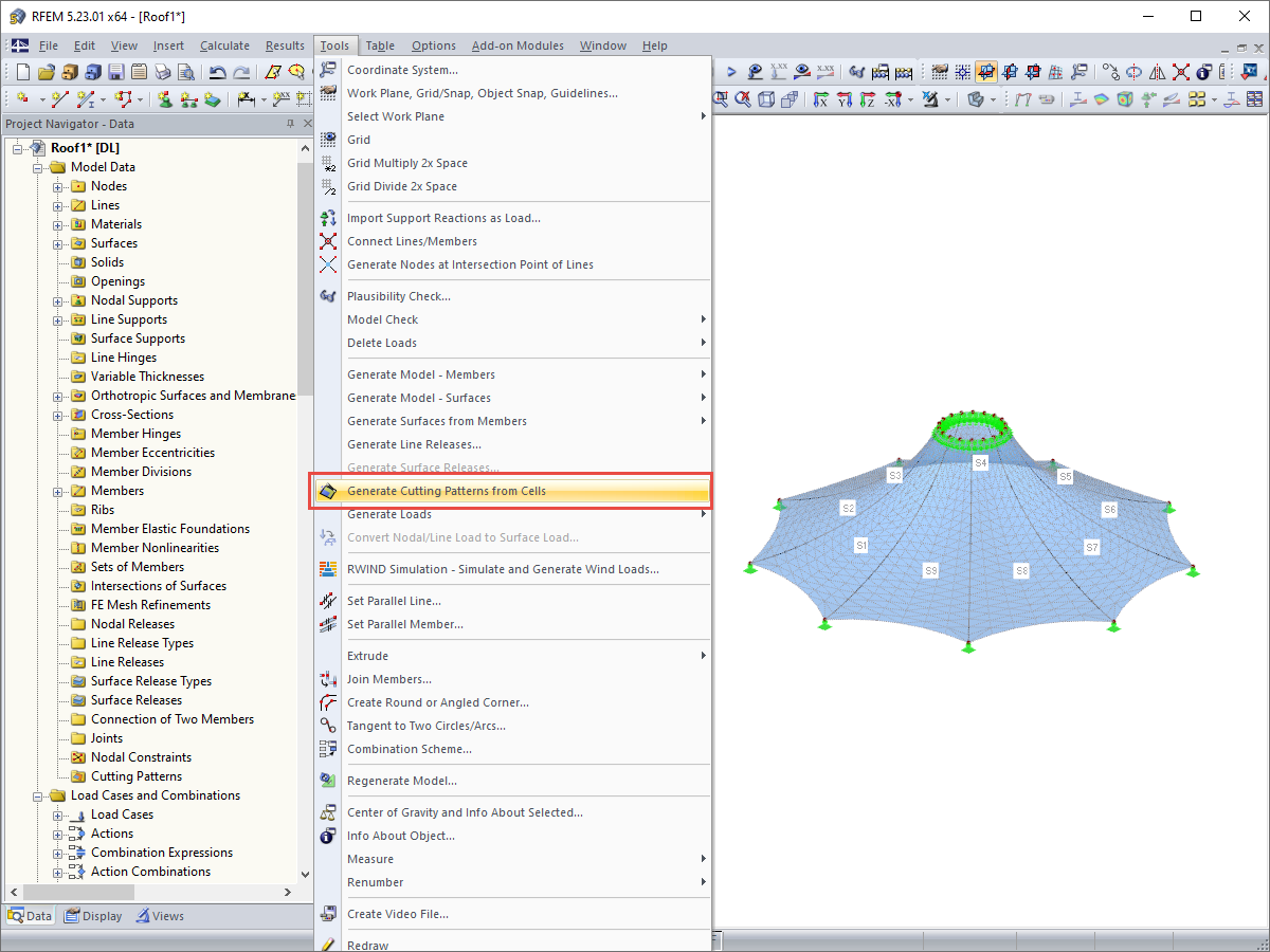 Generating Cutting Patterns from Cells