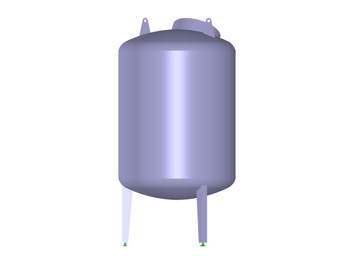 Steel Tank Stability, Ansicht in Richtung der Y-Achse