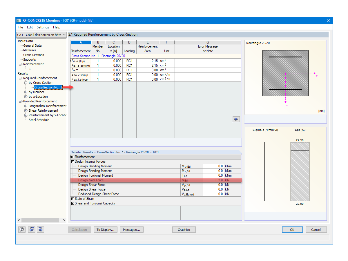 Display of Governing Loads