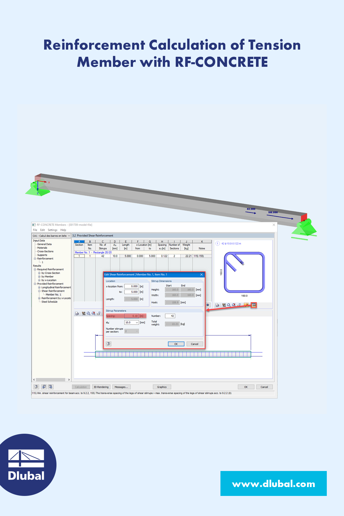 Reinforcement Calculation of Tension Member with RF-CONCRETE