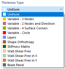 Select thickness type