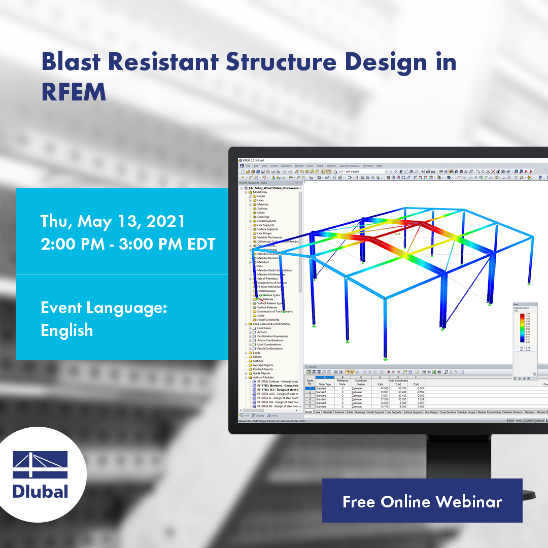 Blast Resistant Structure Design in RFEM